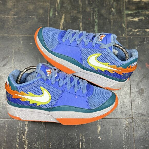 Nike Ja Morant 1 Backyard BBQ SE Blue Low Basketball Shoes FN4398-400 Kids Sz 6Y - Picture 1 of 6